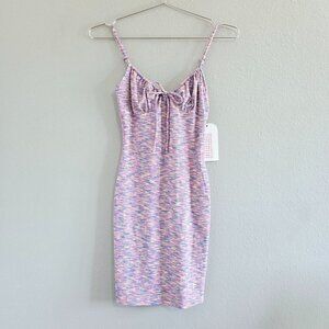 Guess Spaghetti Strap Ribbed Knit Mini Dress in Berry Purple Retro Y2K Bodycon